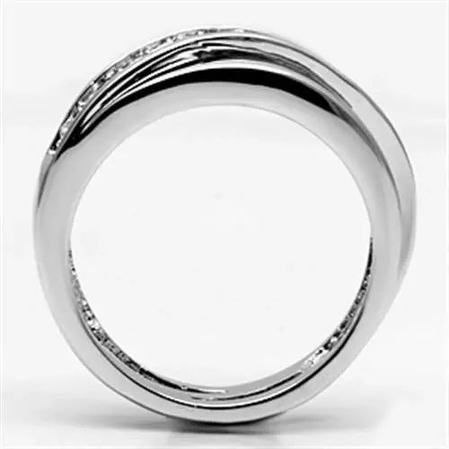 Alamode Rhodium Brass Ring with AAA Grade CZ in Clear - Alamode - Flyclothing LLC