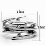 Alamode Rhodium Brass Ring with AAA Grade CZ in Clear - Alamode - Flyclothing LLC