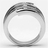 Alamode Rhodium Brass Ring with AAA Grade CZ in Clear - Alamode - Flyclothing LLC