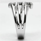 Alamode Rhodium Brass Ring with AAA Grade CZ in Clear - Alamode - Flyclothing LLC