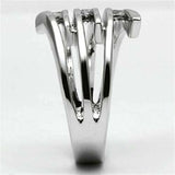Alamode Rhodium Brass Ring with AAA Grade CZ in Clear - Alamode - Flyclothing LLC