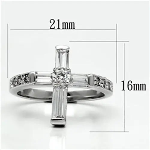 Alamode Rhodium Brass Ring with AAA Grade CZ in Clear - Alamode - Flyclothing LLC