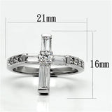 Alamode Rhodium Brass Ring with AAA Grade CZ in Clear - Alamode