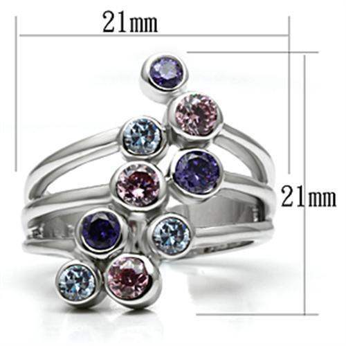 Alamode Rhodium Brass, AAA CZ , Multi Color - Alamode - Flyclothing LLC