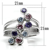 Alamode Rhodium Brass, AAA CZ , Multi Color - Alamode - Flyclothing LLC