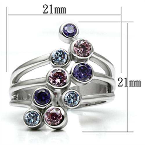 Alamode Rhodium Brass, AAA CZ , Multi Color - Alamode - Flyclothing LLC