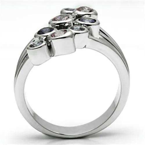 Alamode Rhodium Brass, AAA CZ , Multi Color - Alamode - Flyclothing LLC