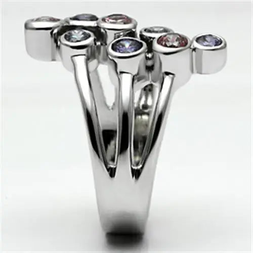 Alamode Rhodium Brass, AAA CZ , Multi Color - Alamode - Flyclothing LLC