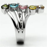 Alamode Rhodium Brass, AAA CZ , Multi Color - Alamode - Flyclothing LLC
