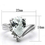 Alamode Rhodium Brass Ring with AAA Grade CZ in Clear - Alamode - Flyclothing LLC