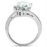 Alamode Rhodium Brass Ring with AAA Grade CZ in Clear - Alamode - Flyclothing LLC