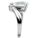 Alamode Rhodium Brass Ring with AAA Grade CZ in Clear - Alamode - Flyclothing LLC