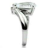 Alamode Rhodium Brass Ring with AAA Grade CZ in Clear - Alamode - Flyclothing LLC