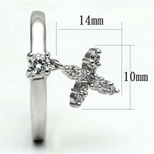 Alamode Rhodium Brass Ring with AAA Grade CZ in Clear - Alamode - Flyclothing LLC