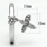 Alamode Rhodium Brass Ring with AAA Grade CZ in Clear - Alamode