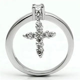 Alamode Rhodium Brass Ring with AAA Grade CZ in Clear - Alamode - Flyclothing LLC