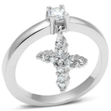 Alamode Rhodium Brass Ring with AAA Grade CZ in Clear - Alamode - Flyclothing LLC