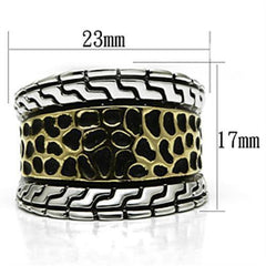 Alamode Reverse Two-Tone Brass Ring with No Stone - Alamode