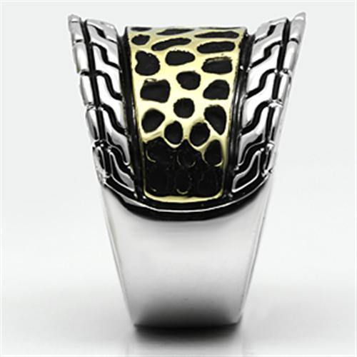 Alamode Reverse Two-Tone Brass Ring with No Stone - Alamode