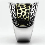 Alamode Reverse Two-Tone Brass Ring with No Stone - Alamode - Flyclothing LLC