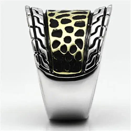 Alamode Reverse Two-Tone Brass Ring with No Stone - Alamode - Flyclothing LLC