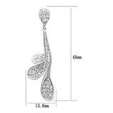 Alamode Rhodium Brass Earrings with AAA Grade CZ in Clear - Alamode - Flyclothing LLC