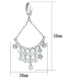 Alamode Rhodium Brass Earrings with AAA Grade CZ in Clear - Alamode