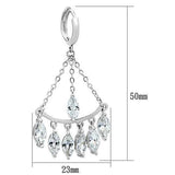 Alamode Rhodium Brass Earrings with AAA Grade CZ in Clear - Alamode