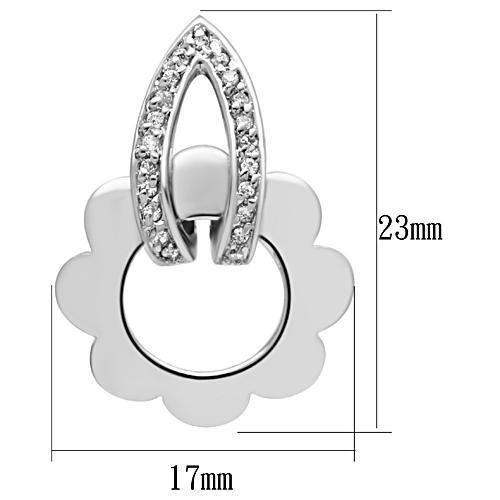 Alamode Rhodium Brass Earrings with AAA Grade CZ in Clear - Alamode - Flyclothing LLC