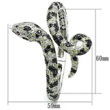 Alamode Rhodium + Ruthenium Brass Bangle with AAA Grade CZ in Multi Color - Alamode - Flyclothing LLC