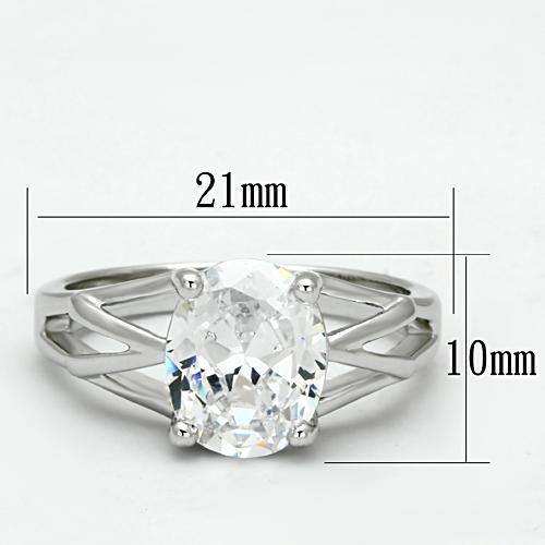 Alamode Rhodium Brass Ring with AAA Grade CZ in Clear - Alamode - Flyclothing LLC