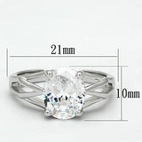 Alamode Rhodium Brass Ring with AAA Grade CZ in Clear - Alamode