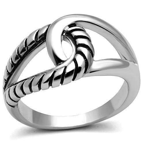 Alamode Rhodium Brass Ring with Epoxy in Jet - Alamode - Flyclothing LLC
