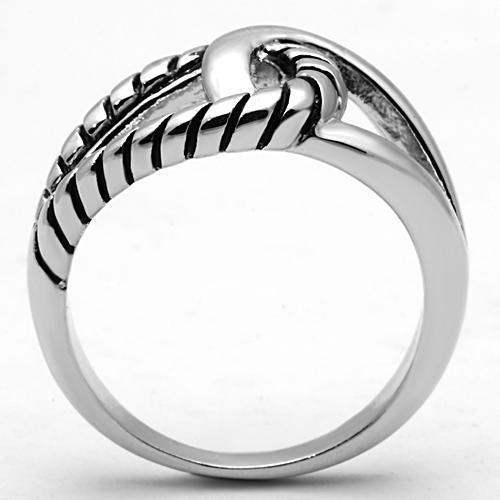 Alamode Rhodium Brass Ring with Epoxy in Jet - Alamode - Flyclothing LLC