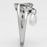 Alamode Rhodium Brass Ring with AAA Grade CZ in Clear - Alamode