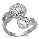 Alamode Rhodium Brass Ring with AAA Grade CZ in Clear - Alamode - Flyclothing LLC