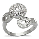 Alamode Rhodium Brass Ring with AAA Grade CZ in Clear - Alamode - Flyclothing LLC
