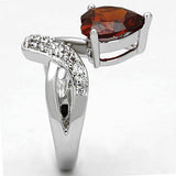 Alamode Rhodium Brass Ring with AAA Grade CZ in Garnet - Alamode - Flyclothing LLC