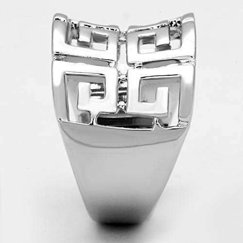 Alamode Rhodium Brass Ring with No Stone - Alamode - Flyclothing LLC