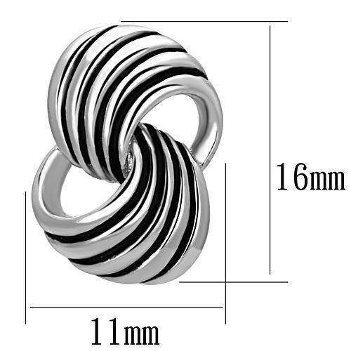 Alamode Rhodium Brass Earrings with Epoxy in Jet - Alamode - Flyclothing LLC