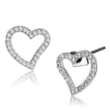 Alamode Rhodium Brass Earrings with AAA Grade CZ in Clear - Alamode - Flyclothing LLC