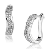 Alamode Rhodium Brass Earrings with AAA Grade CZ in Clear - Alamode - Flyclothing LLC