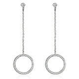 Alamode Rhodium Brass Earrings with AAA Grade CZ in Clear - Alamode - Flyclothing LLC
