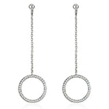 Alamode Rhodium Brass Earrings with AAA Grade CZ in Clear - Alamode - Flyclothing LLC