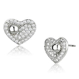 Alamode Rhodium Brass Earrings with AAA Grade CZ in Clear - Alamode