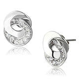 Alamode Rhodium Brass Earrings with AAA Grade CZ in Clear - Alamode
