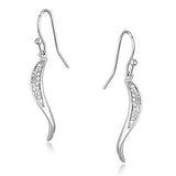 Alamode Rhodium Brass Earrings with AAA Grade CZ in Clear - Alamode - Flyclothing LLC