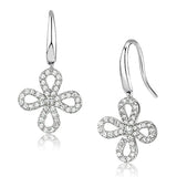 Alamode Rhodium Brass Earrings with AAA Grade CZ in Clear - Alamode - Flyclothing LLC