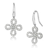 Alamode Rhodium Brass Earrings with AAA Grade CZ in Clear - Alamode