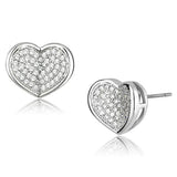 Alamode Rhodium Brass Earrings with AAA Grade CZ in Clear - Alamode - Flyclothing LLC